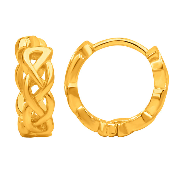 Mahi Gold Plated Exquisite Piercing Hoopp Bali Single Mens Earrings (BB1101026G)