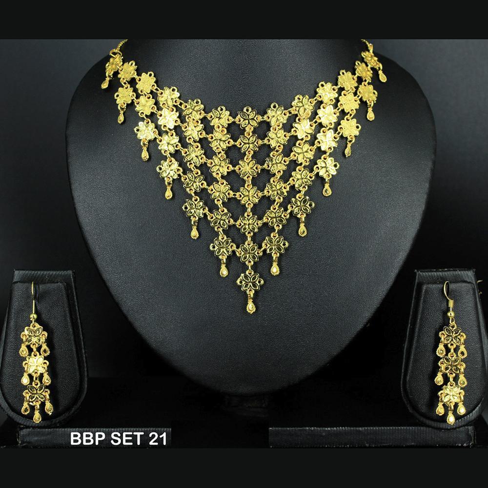 Mahavir Forming Gold Necklace Set  - BBP SET 21