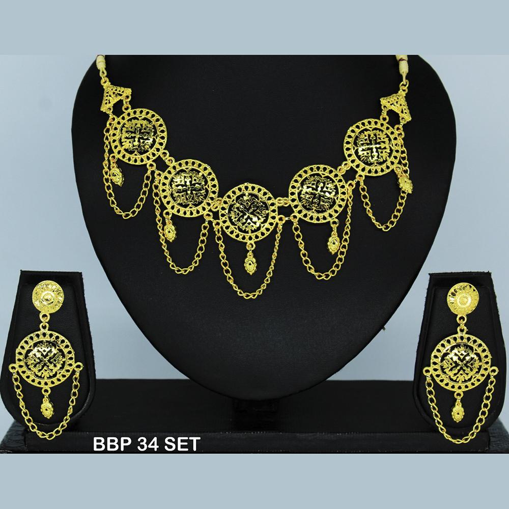 Mahavir Forming Gold Necklace Set  - BBP SET 34