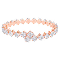 Mahi Rose Gold Plated Classic Princess White Cubic Zirconia Studed Adjustable Bajuband for Women (BBR1101016ZWhi)