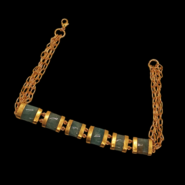 Emryn Gold Plated Semi Precious Stone Necklace