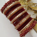 Martina Jewels Pack Of 6 Traditional Gold Plated Thread & Mirror And Pearl Bangles Set - BG-109