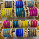 Martina Jewels Pack Of 6 Traditional Gold Plated Thread Bangles Set