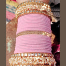 Martina Jewels Pack Of 6 Traditional Gold Plated Thread & Polki Pearl Bangles Set - BG-117