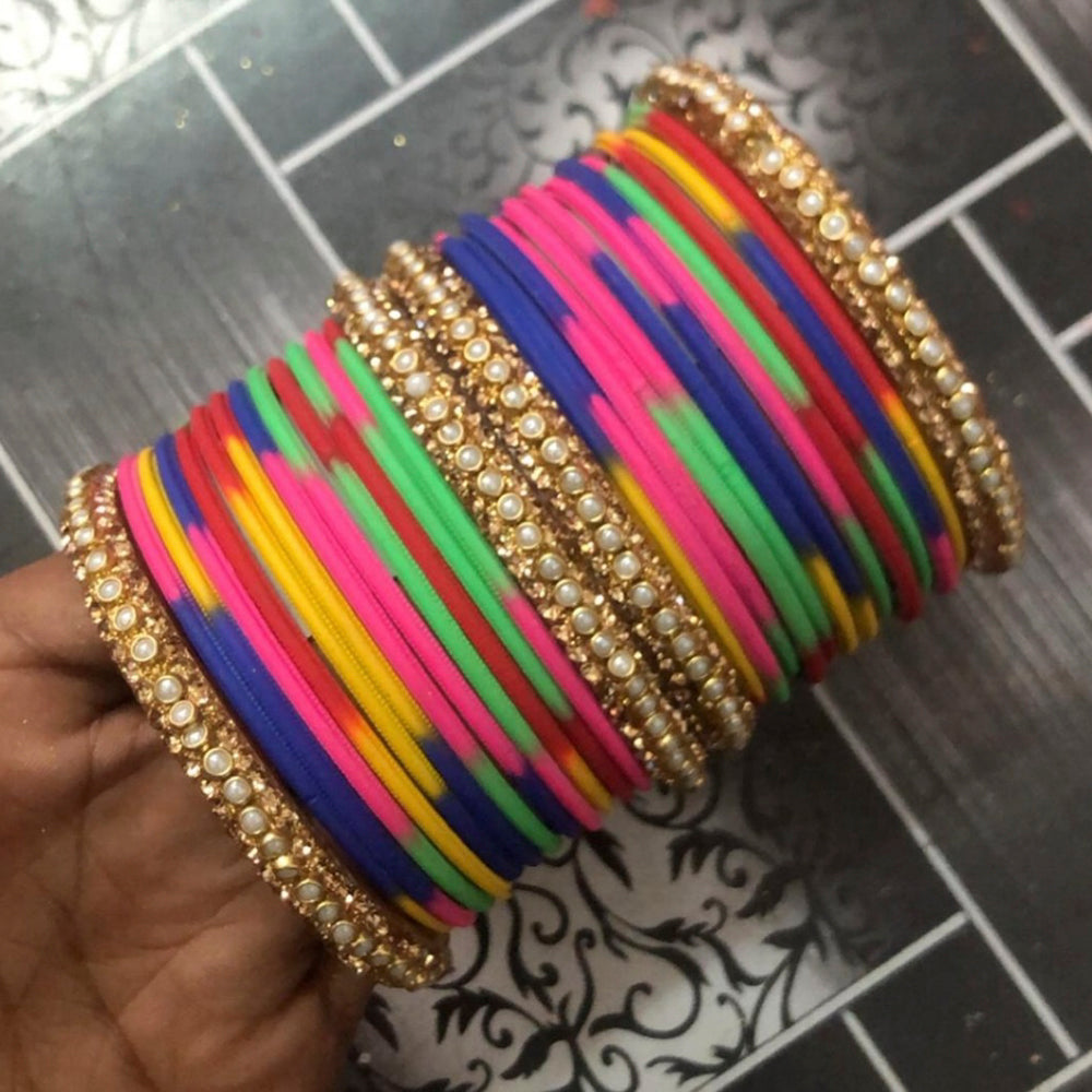 Martina Jewels Pack Of 6 Traditional Gold Plated Thread Bangles Set