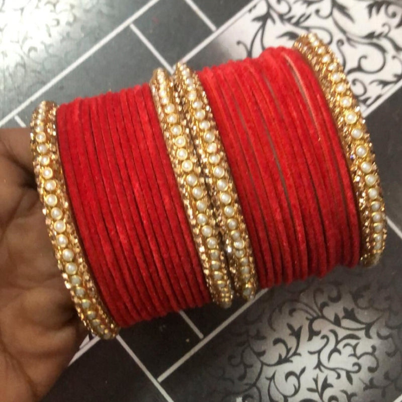 Martina Jewels Pack Of 6 Traditional Gold Plated Thread Bangles Set