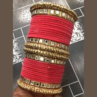 Martina Jewels Pack Of 6 Traditional Gold Plated Thread Bangles Set