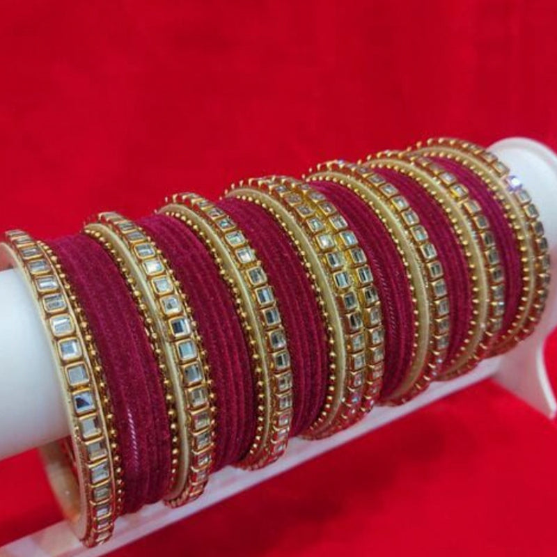 Martina Jewels Pack Of 6 Traditional Gold Plated Thread Bangles Set