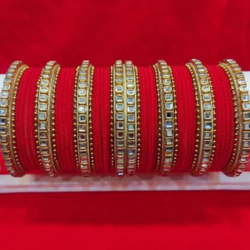 Martina Jewels Pack Of 6 Traditional Gold Plated Thread Bangles Set