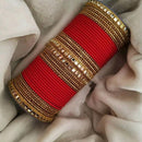 Martina Jewels Pack Of 6 Traditional Gold Plated Thread & Kundan Stone Bangles Set - BG-146