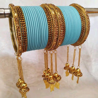 Martina Jewels Pack Of 6 Traditional Gold Plated Thread Bangles Set