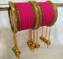 Martina Jewels Pack Of 6 Traditional Gold Plated Thread Bangles Set