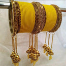 Martina Jewels Pack Of 6 Traditional Gold Plated Thread Bangles Set