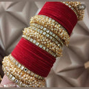 Martina Jewels Pack Of 6 Traditional Gold Plated Thread Bangles Set