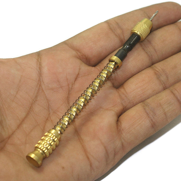 Beadsnfashion Mini Spiral Hand Push Angle Drill With 2 Pcs Drill Bits