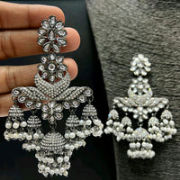 Blythediva Pack Of 2 Oxidised Plated Kundan Stone Dangler Earrings