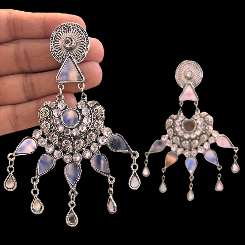 Blythediva Pack Of 3 Oxidised Plated Mirror Dangler Earrings