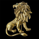 Mahi Gold Antique Vintage Unisex Lion Brooch Pin for Suit Clothing