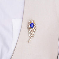 Mahi Feather Shaped Men's Lapel Pin