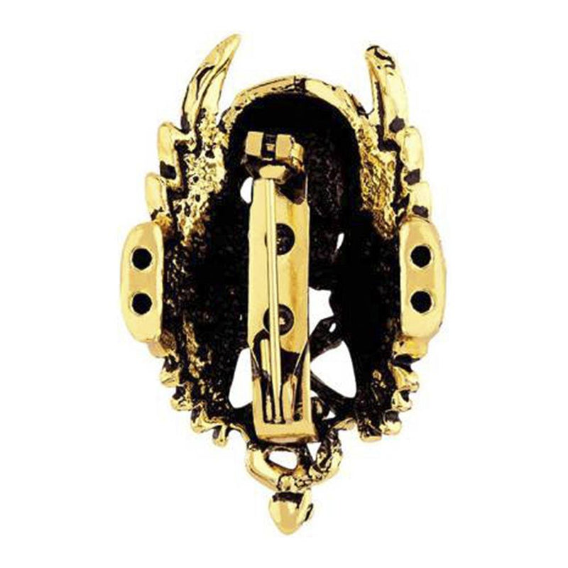 Mahi Gold Plated Skull Bones and Wings Shirt Stud Brooch Pin for Men (BP1101045G)