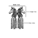 Mahi Antique Rosegold Plated Dual Horse Shaped Tassel Chain Sherwani Brooch for Men (BP1101095R)