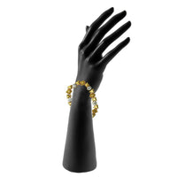 Mahi Crystal Black White Geometric Gold Plated Bracelet For Women