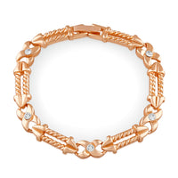 Mahi Rose Gold Plated Eternal Love Crystal Bracelet for girls and women - BR1100345ZWhi