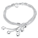 Mahi Heart Charm Rhodium Plated Bracelet for Women & Girls - BR1100366R