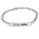 Mahi Rhodium Plated Royal King Bracelet Valentine Gift For Mens