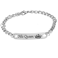 Mahi Rhodium Plated His Queen Bracelet Valentine Gift For Girls