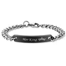 Mahi Rhodium Plated Glamorous Her King Love Bracelet