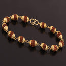 Mahi Rudraksh Bracelet with Golden Cap for Men and Women (BR1100421G)