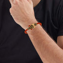 Mahi Lord Shiv Trishul Damru Narasimha Rudraksh Leather Bracelet Kada for Men (BR1100424G)