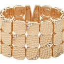 Mahi Square Rose gold Plated Kada Cuff Bracelet with White Crystals for Women (BR1100444Z)