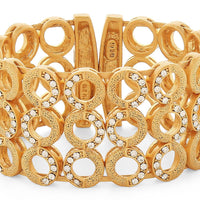 Mahi Aureole Kada Cuff Bracelet with White Crystals for Women (BR1100445G)