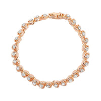 Mahi Rose Gold Plated Tiny Heart White Crystals Bracelet for Women (BR1100453ZWhi)