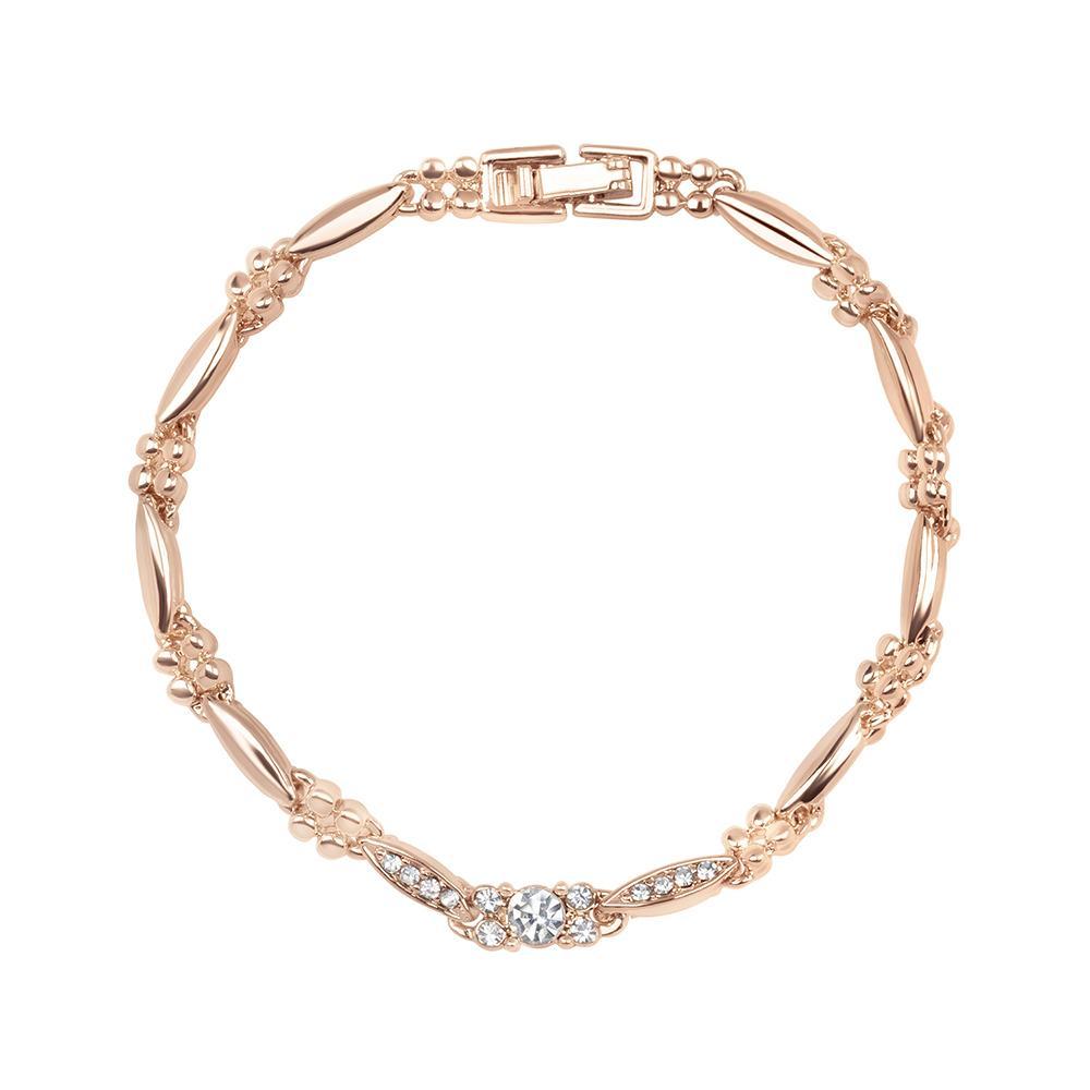 Mahi White Crystal Rose Gold Plated Beautiful Bracelet for Women (BR1100454ZWhi)