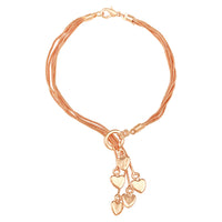 Mahi Valentine Special Layered Chain Heart Charm Rosegold Plated Bracelet for Girls (BR1100487Z)