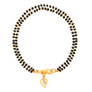 Mahi Dual Chain Heart Charm Mangalsutra Bracelet with Beads and Crystal for Women (BR1100490G)