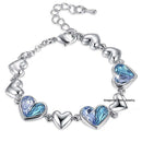 Mahi Valantine Gift Blue Heart Crystal Bracelet