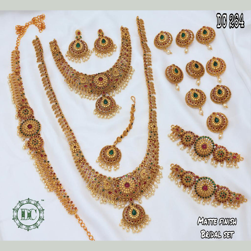 Diksha Collection Gold Plated Pota Stone Bridal Set