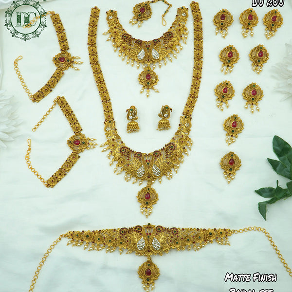 Diksha Collection Gold Plated Bridal Jewellery  Set