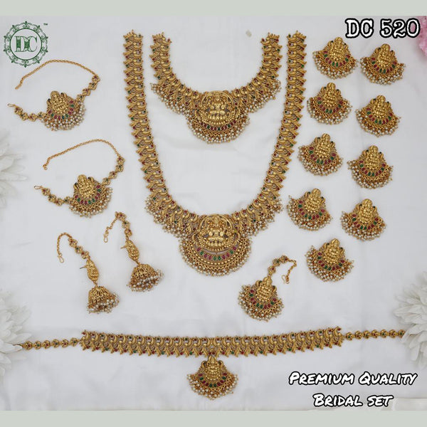 Diksha Collection Gold Plated Pota Stone Bridal Set