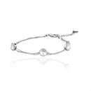 Mahi Rhodium Plated Solitaire Charm Bracelet Made With Swarovski