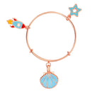 Mahi Rose Gold Plated 3 Wonderful and Colorful Meenakari Work Charms Kids Bracelets for Girls (BRK1100813Z)