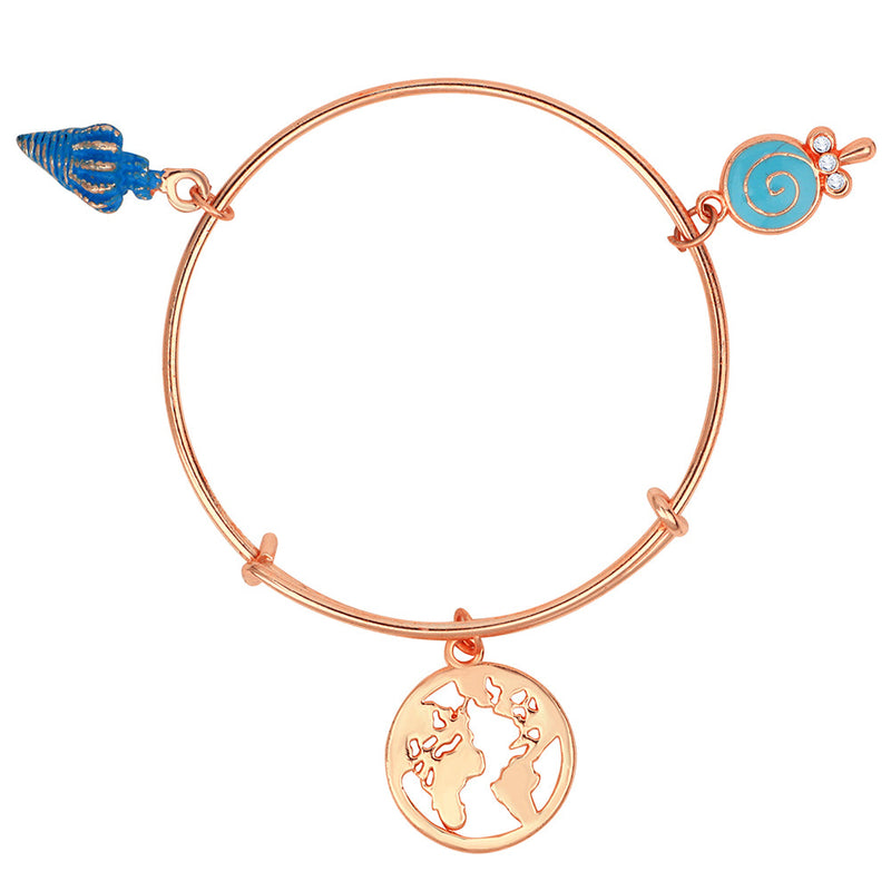 Mahi Rose Gold Plated 3 Wonderful and Colorful Meenakari Work Charms Kids Bracelets (BRK1100855Z)