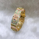 Tarangavi Gold Plated Pink Meenakari And Kundan Kada - BRV-184