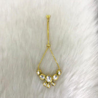 Tarangavi White Kundan Gold Plated Bracelet - BRV-55