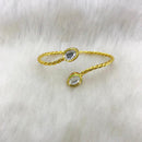 Tarangavi White Kundan Gold Plated Bracelet - BRV-93