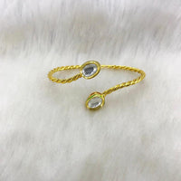 Tarangavi White Kundan Gold Plated Bracelet - BRV-93